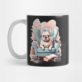 Whimsical French Bulldog Reading Nook Mug